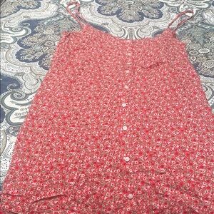 Aerie Pink and White Buttoned Camisole Top